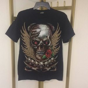 Survivors Black Skull T-Shirt With Embellishments